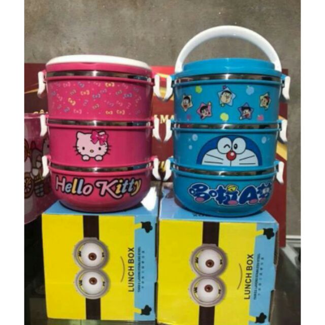 CẶP LỒNG GIỮ NHIỆT LÕI INOX 3 TẦNG HELLO KITTY