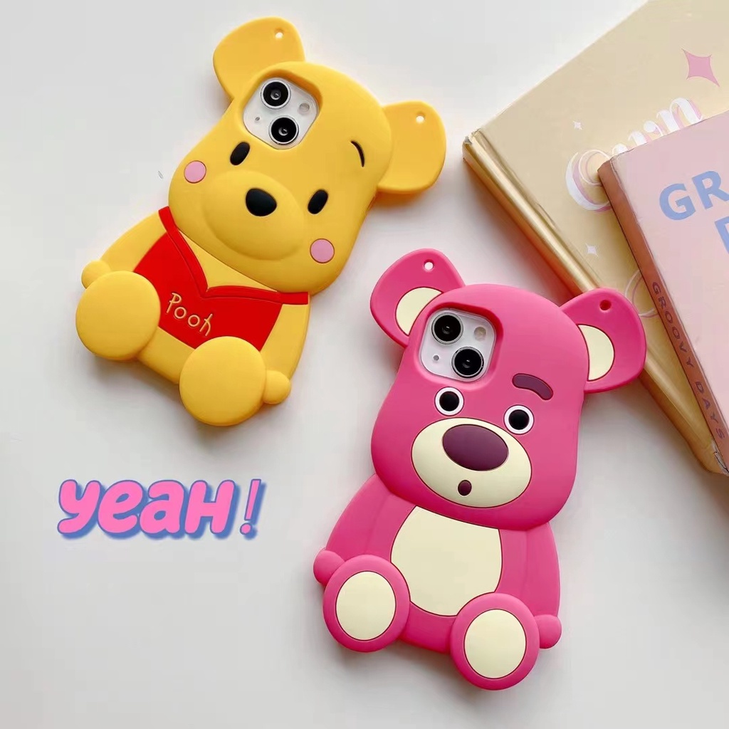 Ốp Điện Thoại Silicon Mềm Hình Gấu Winnie the pooh 3D Cho Iphone 13 12 pro max 11 pro max xs max xr x 7 8 plus 6 6s plus