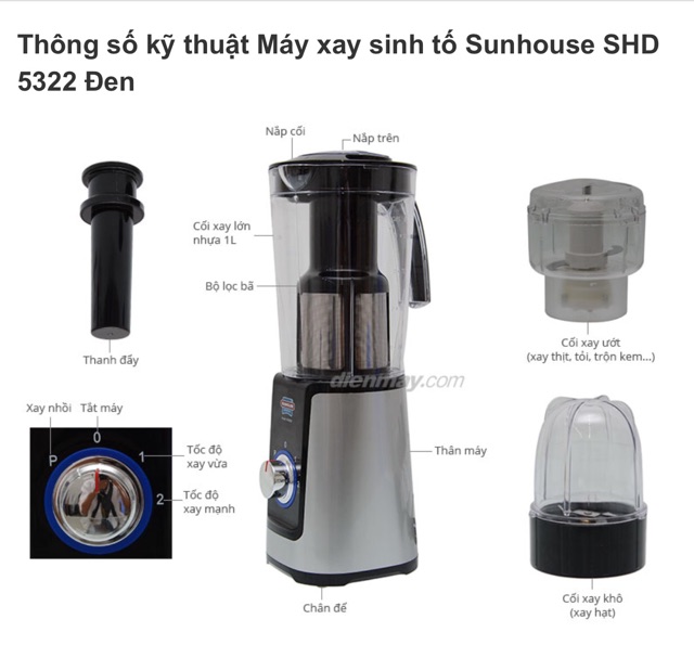 Máy xay sinh tố sunhouse shd 5322