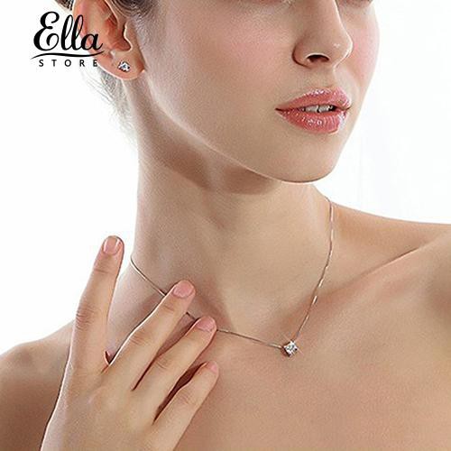 Ellastore Women Cubic Zirconia Pendant Silver Plated Drop for Necklace Chain