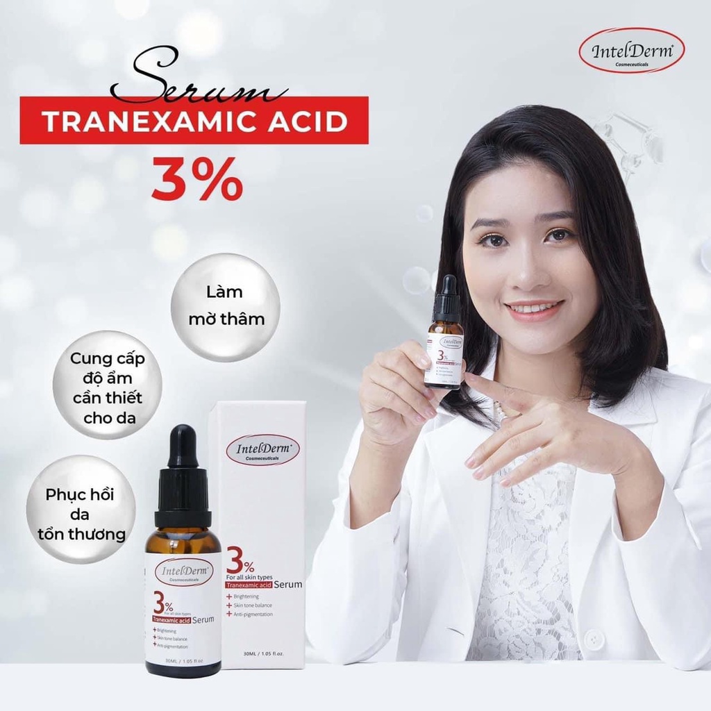 Serum cấp ẩm phục hồi và sáng da IntelDerm 3% Tranexamic Acid Serum 30ml - 5ml | BigBuy360 - bigbuy360.vn