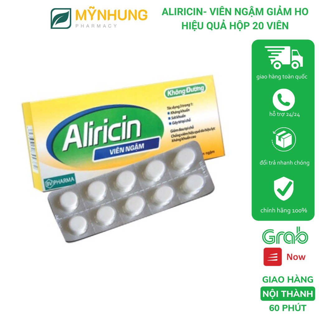 ALIRICIN- VIÊN NGẬM GIẢM HO HIỆU QUẢ HỘP 20 VIÊN