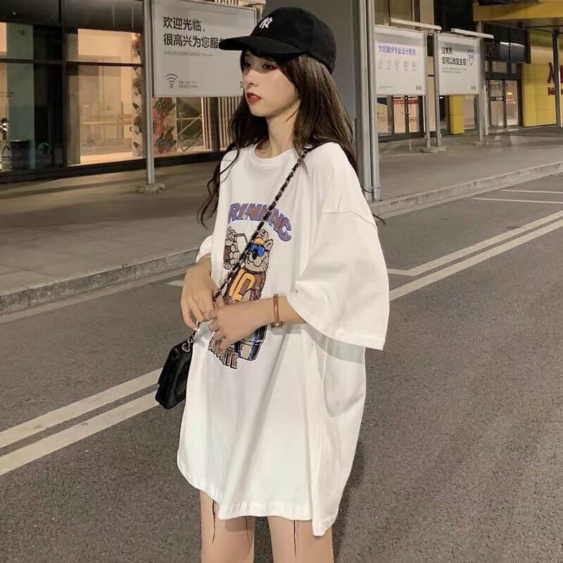 Áo Thun Form Rộng Nam Nữ Unisex Tay Lỡ Dáng Suông In Hình DRINKING