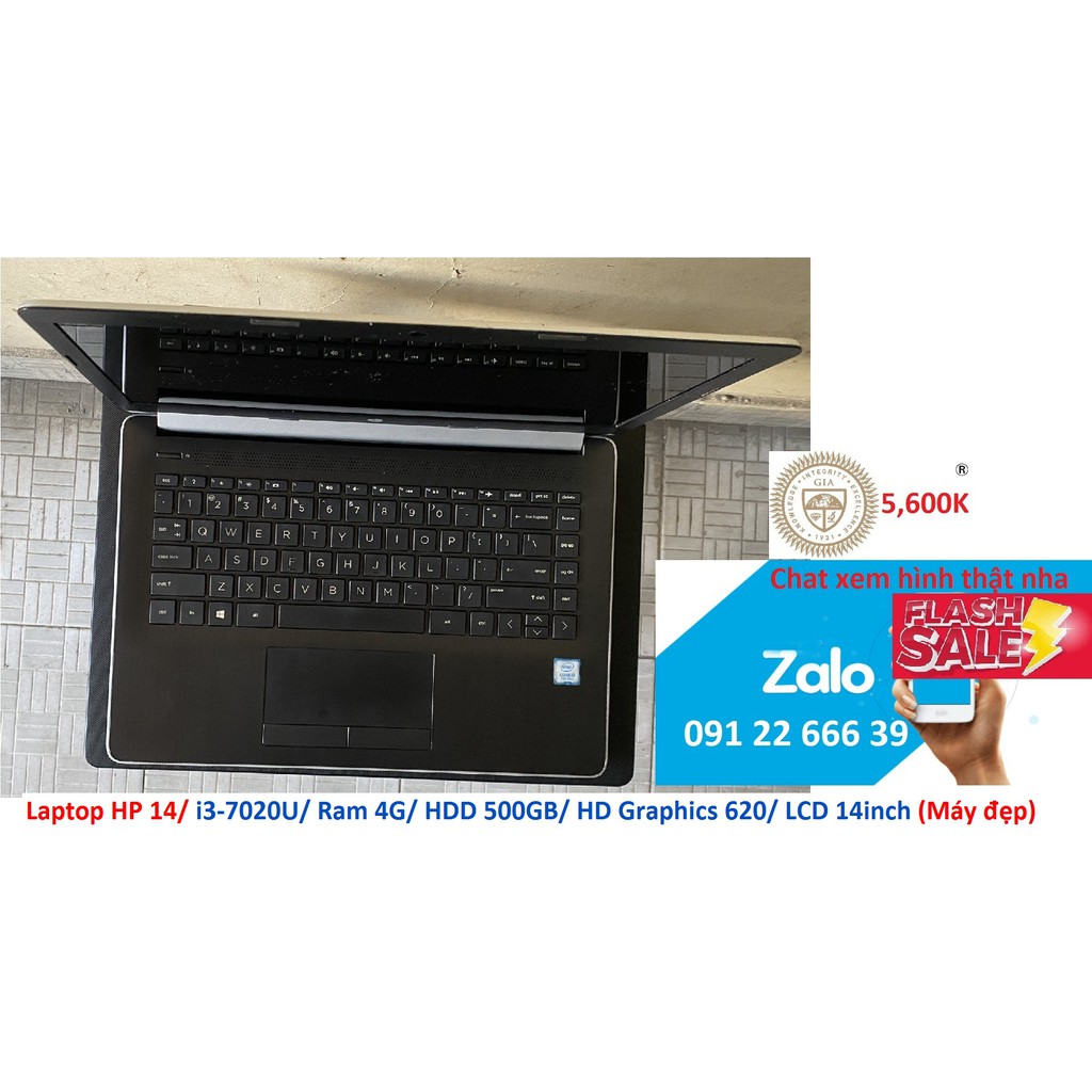 Laptop HP 14/ i3-7020U/ Ram 4G/ HDD 500GB/ HD Graphics 620/ LCD 14inch (Máy đẹp) | WebRaoVat - webraovat.net.vn