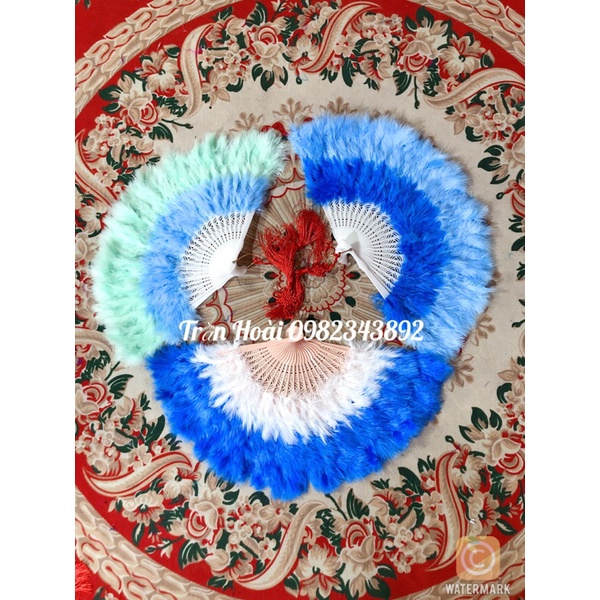 Phụ kiện hầu đồng - quạt lông vũ nhiều màu