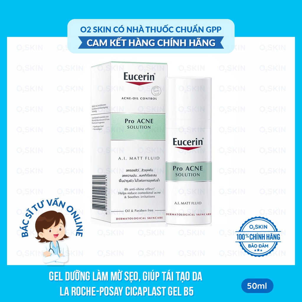 KEM DƯỠNG KIỂM SOÁT NHỜN / NGỪA MỤN 😍 FREESHIP / BÁC SĨ KHÁM ONLINE 🌸 EUCERIN PRO ACNE SOLUTION A.I. MATT FLUID