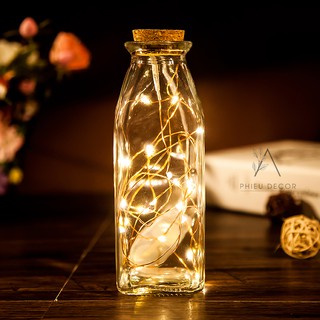 Lọ Thủy Tinh Trang Trí Đèn Fairy Light Vintage Siêu Xinh