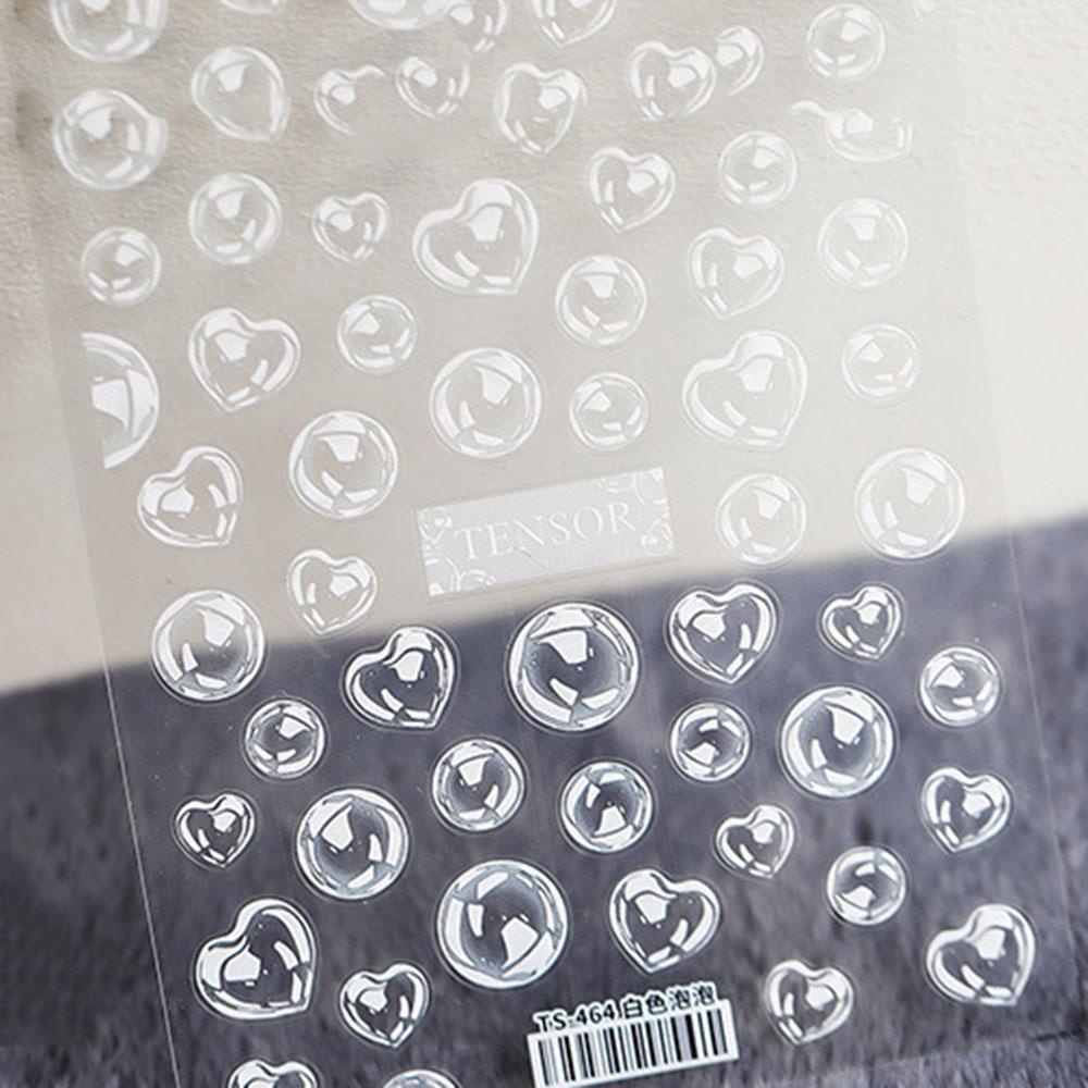 Miếng Dán Trang Trí Móng Tay Trong Suốt Dập Nổi Họa Tiết Bong Bóng 5D