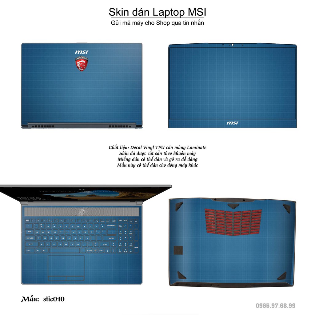 Skin dán Laptop MSI in hình Hoa văn sticker nhiều mẫu 2 (inbox mã máy cho Shop)