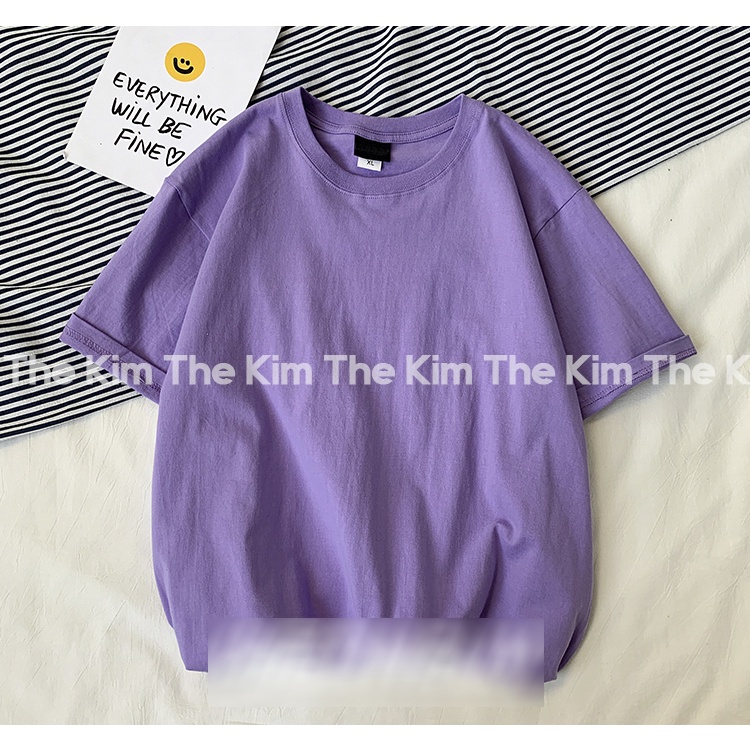Áo thun trơn cổ tròn tay lỡ oversize chất cotton , áo phông ngắn tay unisex nam nữ basic