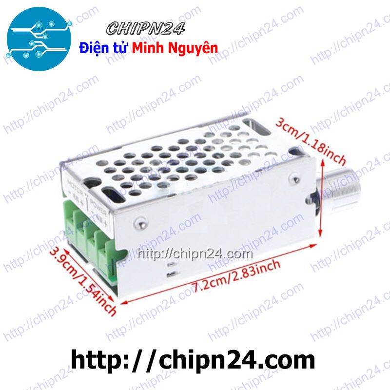 [1 MẠCH] Dimmer DC 10A 12V24V36V48V60V (Có hộp bảo vệ)