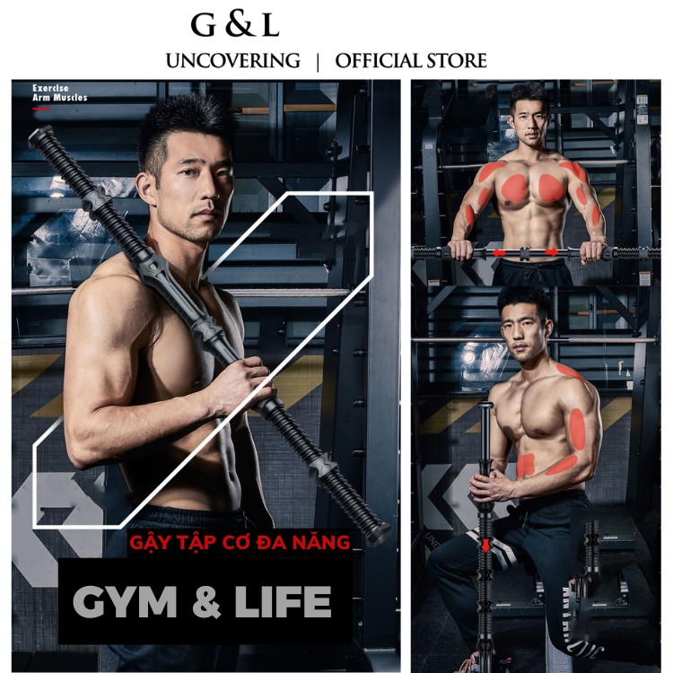 Dụng cụ tập gym tại nhà GYM & LIFE - Gậy tập cơ đa năng cho nam