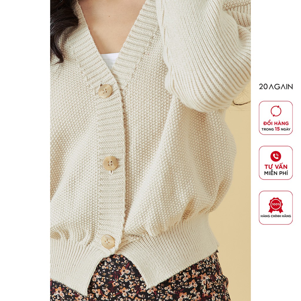 [Mã WABRAG99 giảm 10% đơn 99K] Áo len cardigan nữ dài tay 20AGAIN, chất len mịn, co giãn tốt KLA0055 | BigBuy360 - bigbuy360.vn