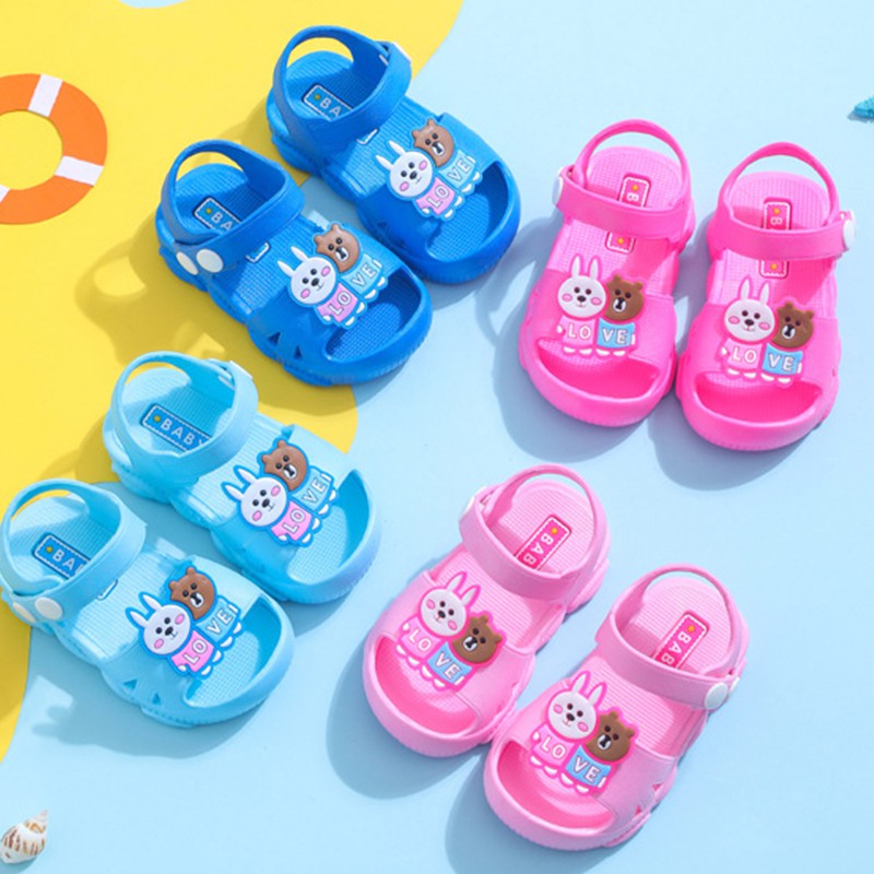 ♕ babyme ღ Giày sandal mềm đế chống trượt phong cách mùa hè dành cho bé trai và bé gái