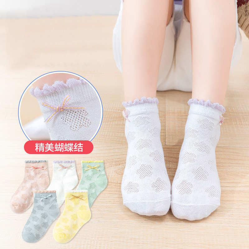 Vớ Cotton Mềm Mại Đính Nơ Xinh Xắn Cho Bé Gái