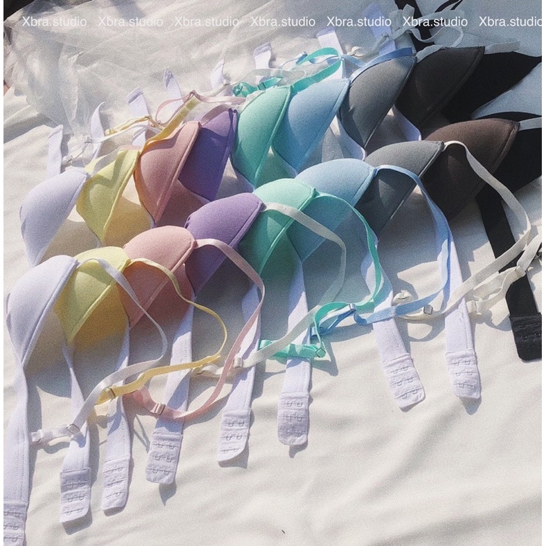 [Mã FAMARAL1 giảm 10K đơn 50K] Áo lót bralette cotton MÚT ĐÍNH LIỀN không gọng tone màu pastel | BigBuy360 - bigbuy360.vn