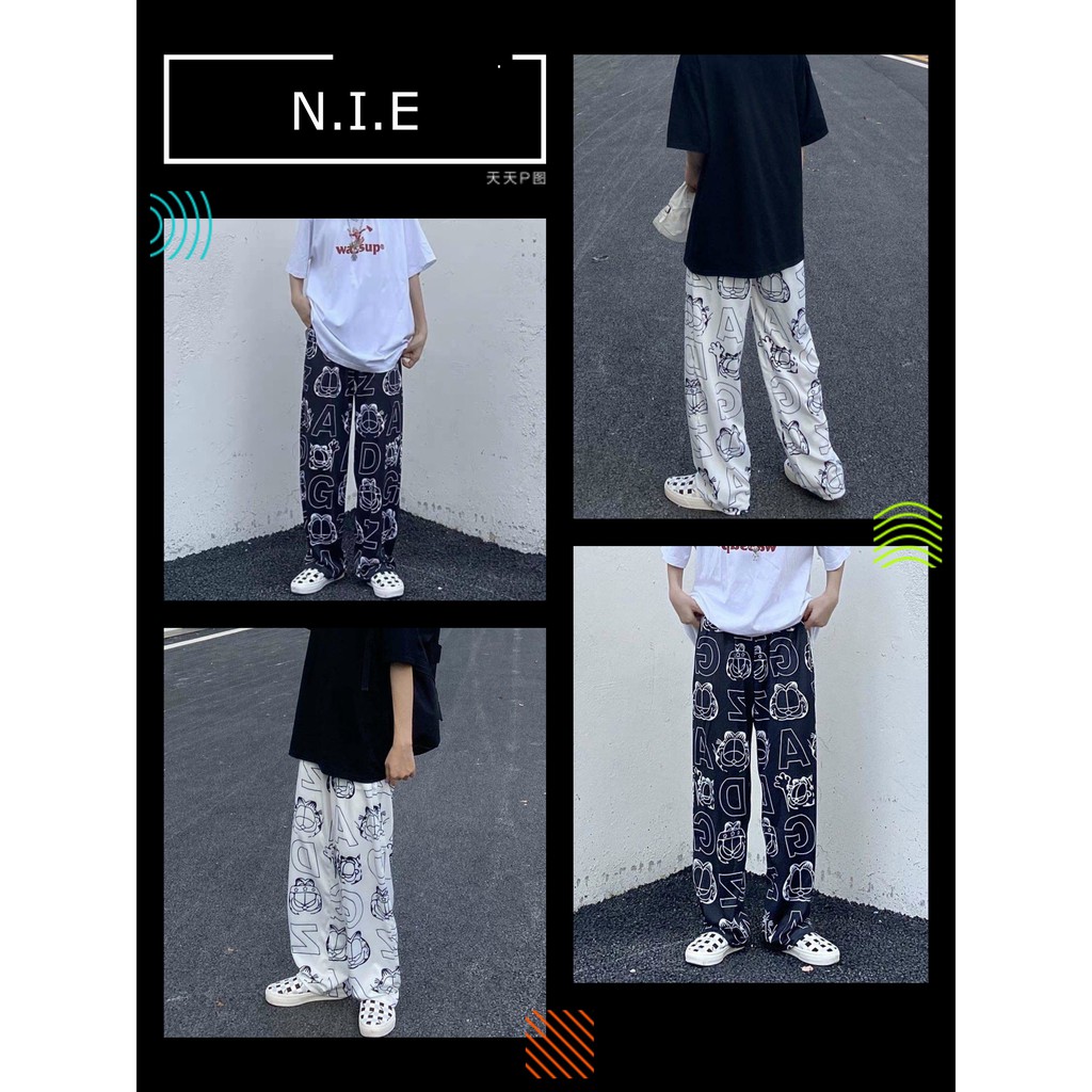 Quần Mèo Béo Hot Trend Jogger Unisex Nam Nữ Ống Rộng Ống Bó Rút Gấu 2 Form Thể Thao [ Kèm ảnh thật ]