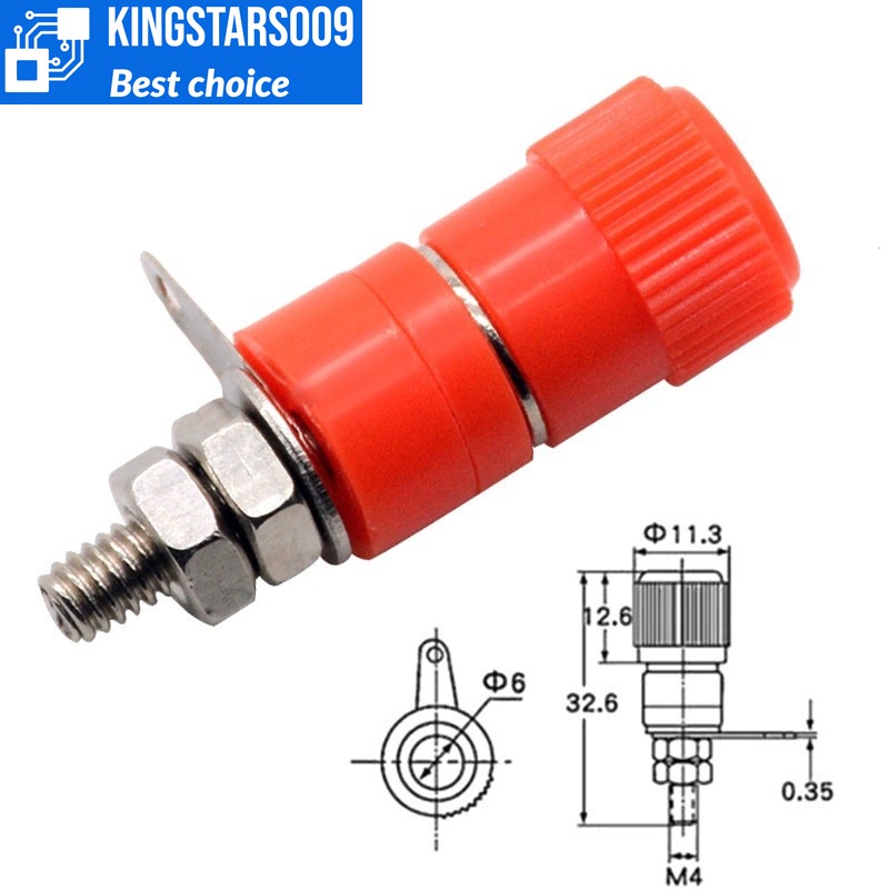 Cặp jack chuối cái 4mm JS-910B, JS-910B 4mm Banana Socket Terminal