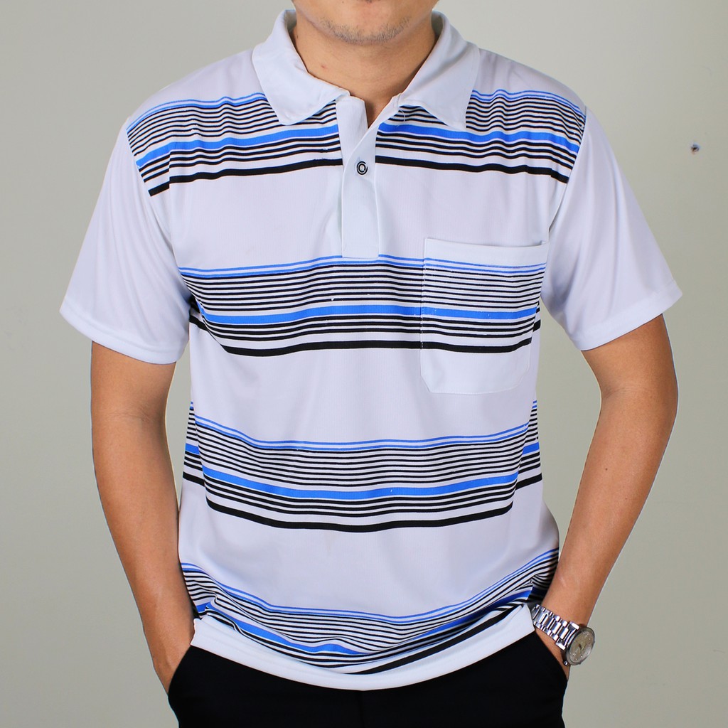 Áo thun nam có cổ trung niên vải mềm mát loại áo thun ngắn tay free size dưới 65kg