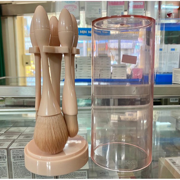 Set cọ trang điểm 5 cây Hồng NUDE kèm giá đỡ &amp; hộp