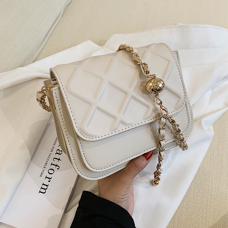 Túi xách nữ da họa tiết kẻ kim cương Alice Housee, túi đeo chéo đa năng đi chơi, đi học, đi làm