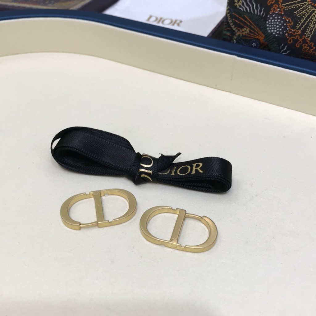 Khuyên Tai Dior Họa Tiết Chữ Đơn Giản Phong Cách Retro
