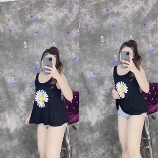 Áo thun giấy ba lỗ mẫu Hoa cúc
