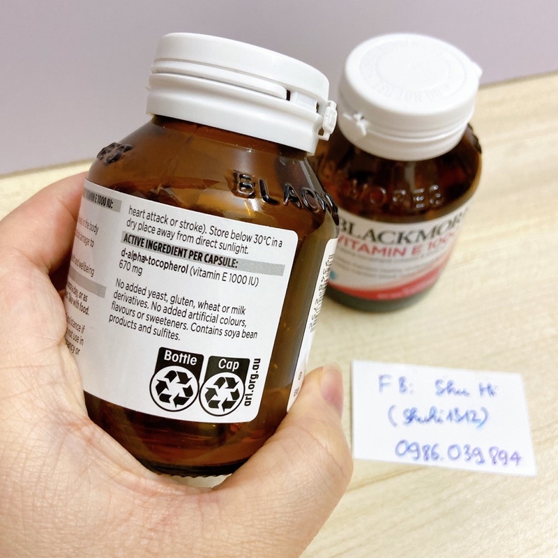 Viên uống vitamin e blackmores vitamin E 1000iu 30 viên, 100 viên úc, đẹp da