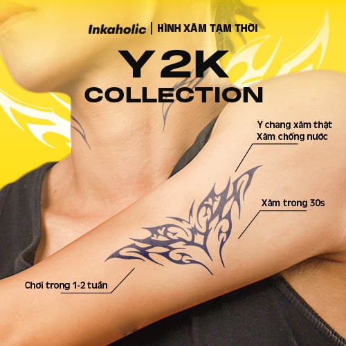Hình xăm dán tạm thời 15 ngày Inkaholic - xăm giả đẹp & ngầu y xăm thật, chống nước