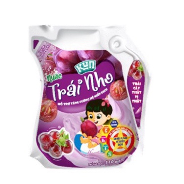 THÙNG 24 TÚI SỮA KUN 110ML HƯƠNG CAM/ DÂU/ SOCOLA/ NHO