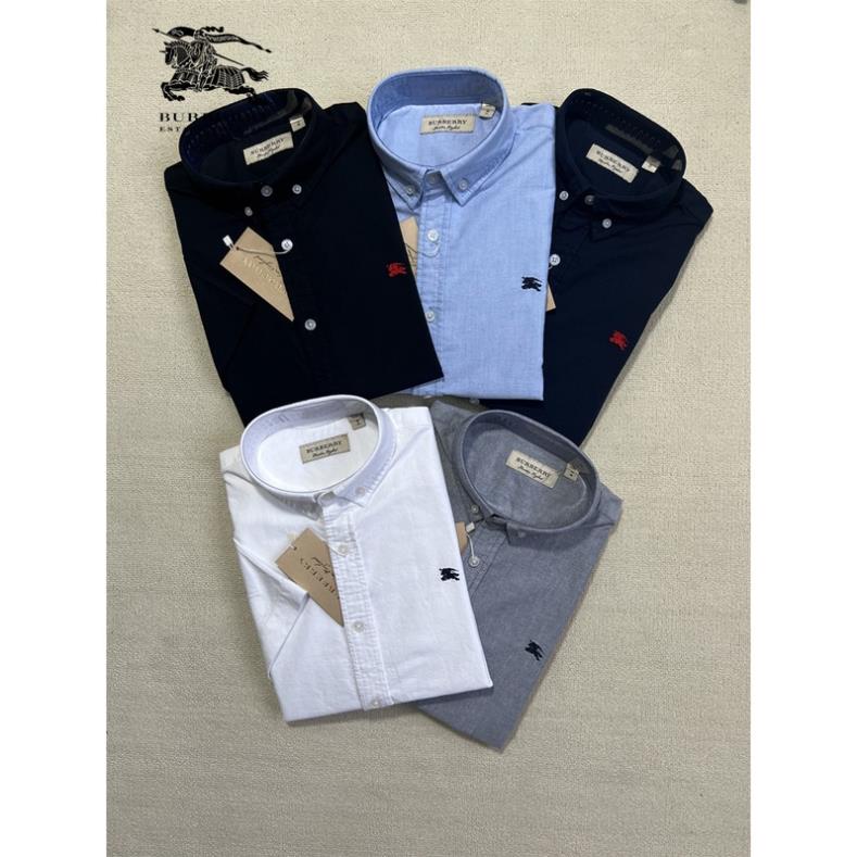 Áo Sơ Mi Nam Tay Ngắn Hiệu Burberry Màu Trơn Bằng Cotton 2022 New