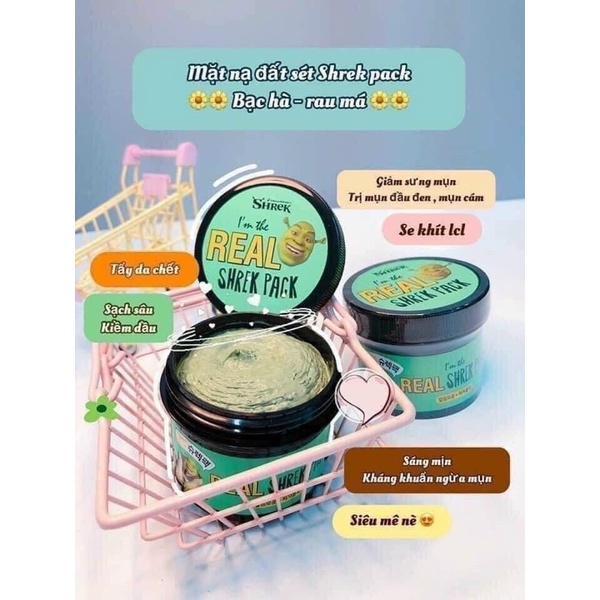 MẶT NẠ ĐẤT SÉT BẠC HÀ DREAMWORKS I’M THE REAL SHREK PACK HÀN QUỐC