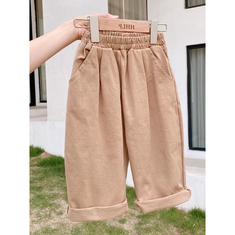 Quần âu ống dài trẻ em gái 2021 phong cách phương Tây