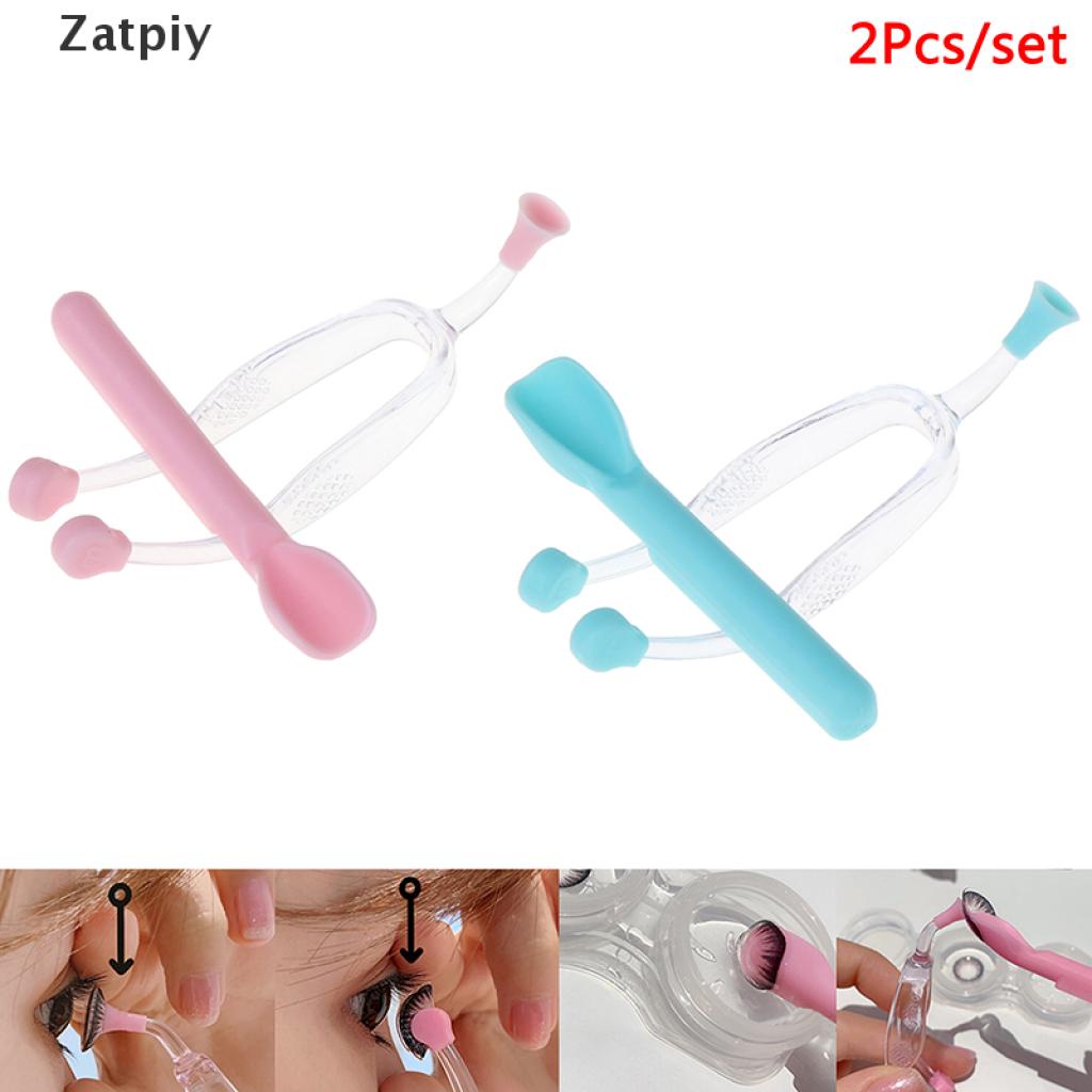 Zatpiy 2Pcs Eye Care Contact Lenses Inserter Remover Silicone Soft Tip Tweezer Stick VN