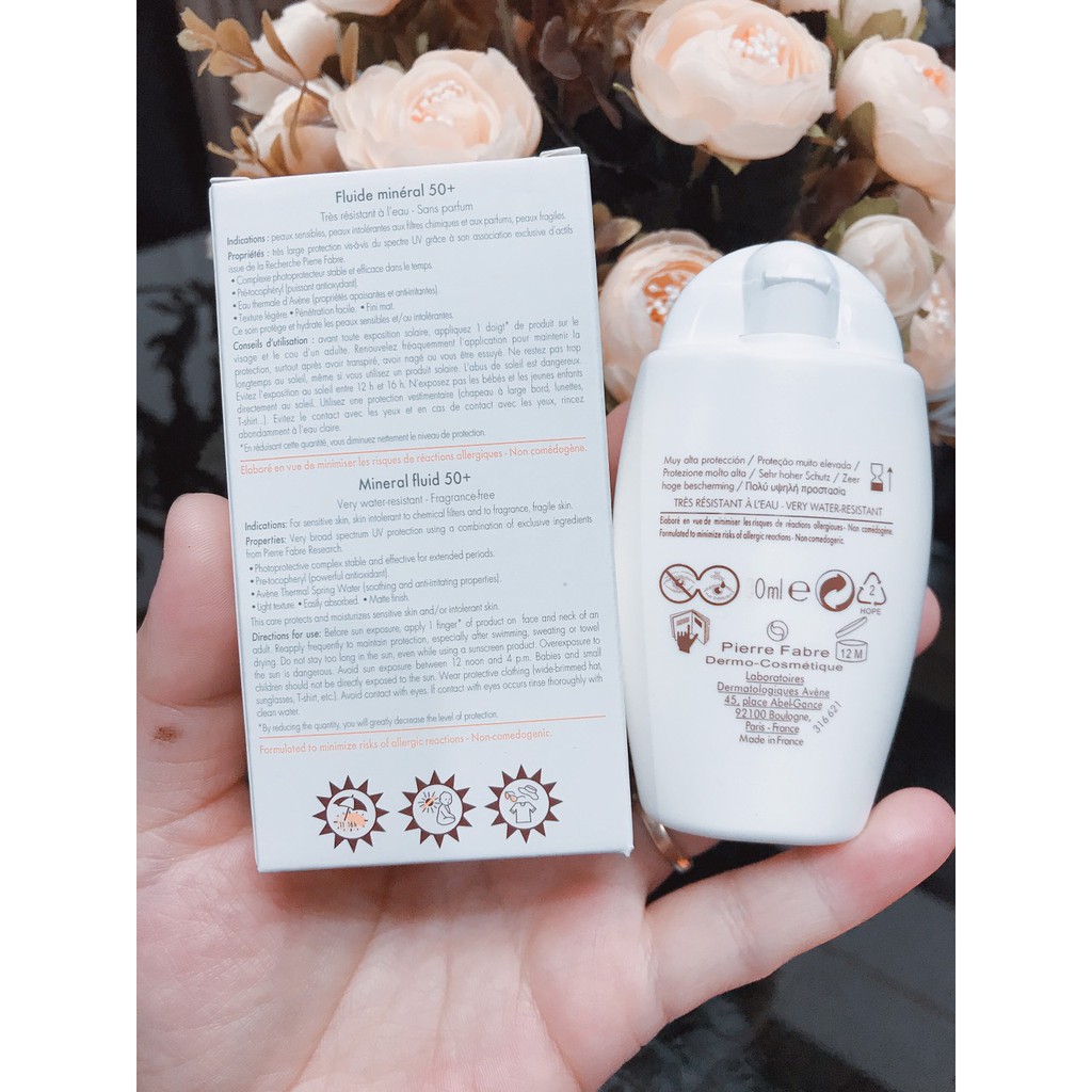 {40ml}KEM CHỐNG NẮNG  AVENE REFLEXE SOLAIRE VÀ FLUIDE MINERAL SPF50+