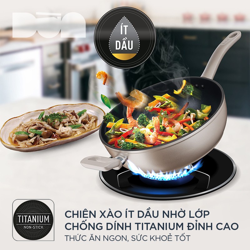 Chảo đáy từ lòng sâu chống dính cao cấp 28cm - Tefal Sensations - Thương hiệu Pháp