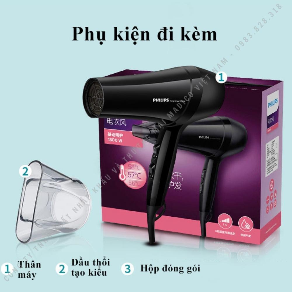 Máy sấy tóc Philips BHC020 2 chiều nóng lạnh 1800W, chuyên nghiệp dùng cho salon và gia đình