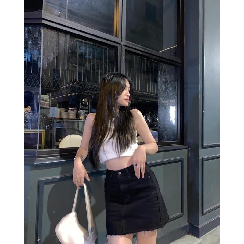 Chân Váy Đen Basic Rocky Denim