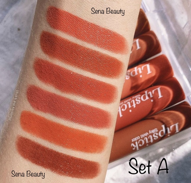 Set 6 thỏi son sáp Heng Fang mịn mượt màu sống động kích thước tiêu chuẩn  Nội Địa Trung