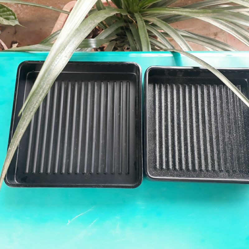 Khay phíp MẪU VUÔNG SỌC đựng thịt nướng chất liệu nhựa phíp 100% Melamine cao cấp
