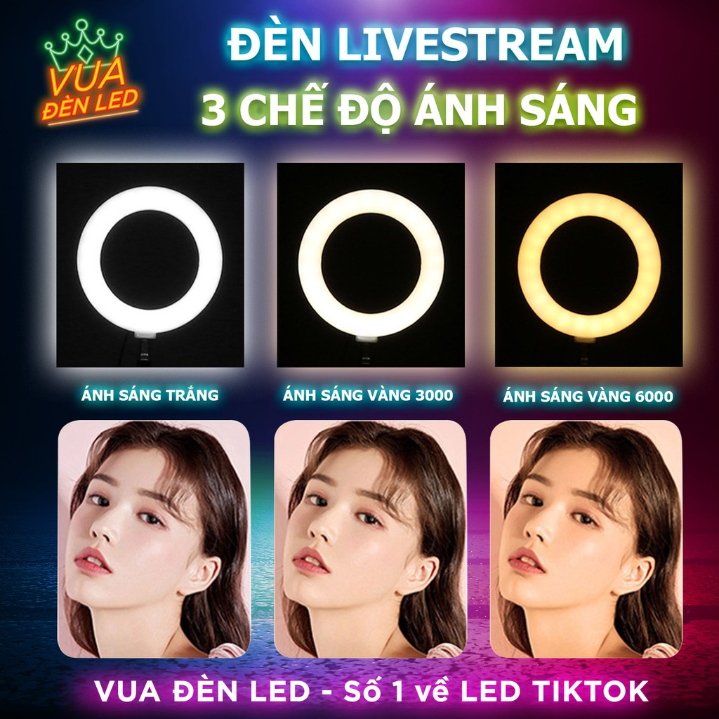 【Có sẵn】Đèn Livestream quay Tiktok, Chụp ảnh, Make up, Bán hàng live stream, Ánh sáng mịn bảo vệ mắt