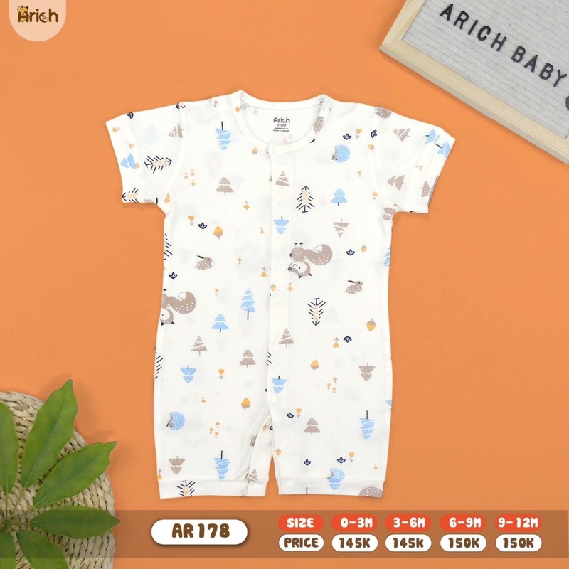 BỘ BODY CỘC VẢI SỢI TRE ARICH (AR16) CHO BÉ TỪ 3 - 12 THÁNG TUỔI