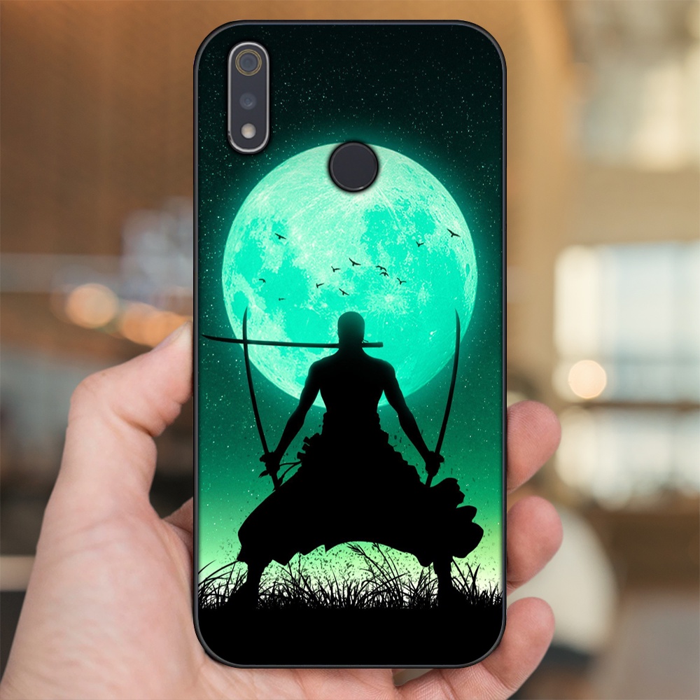 Ốp lưng Realme 3, 3 Pro viền đen in hình Zoro One Piece
