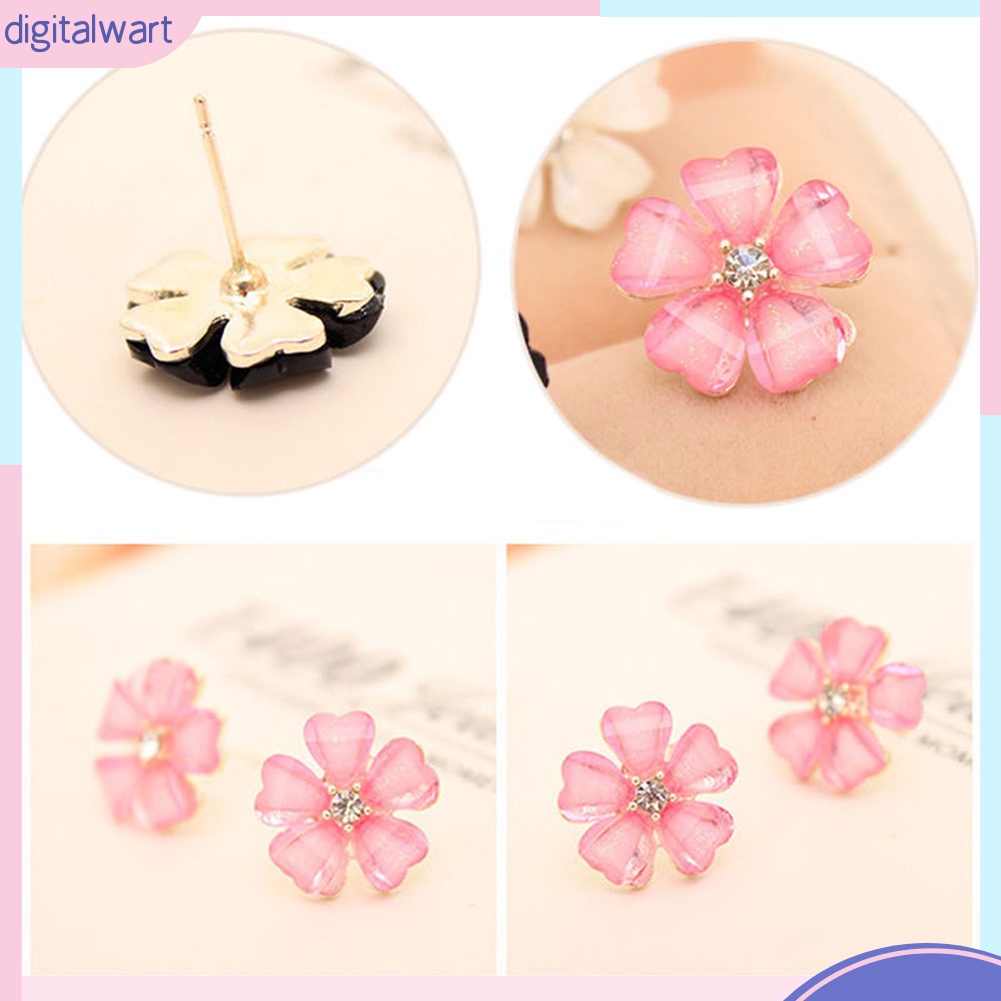 Đôi khuyên tai mạ bạc hình bông hoa sang trọng cho nữ