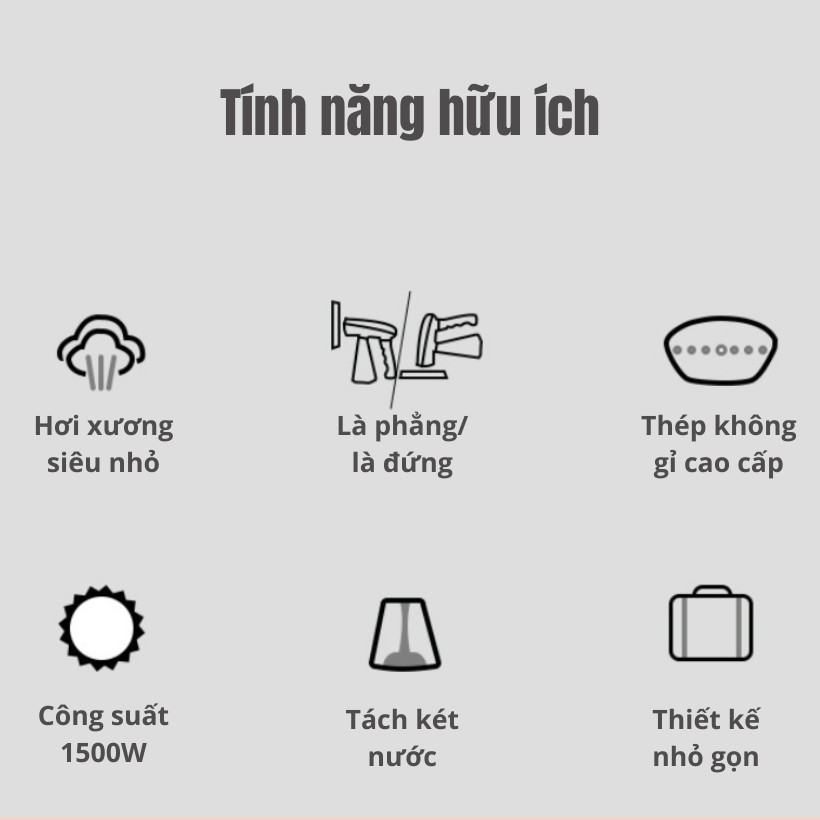 (Mới 2021) Bàn là ủi hơi nước cầm tay phân phối chính hãng FLYCO GS 1500W [Thế hệ mới] anr