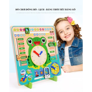 TRÒ CHƠI ĐỒNG HỒ LỊCH THỜI TIẾT BẰNG GỖ CHO BÉ
