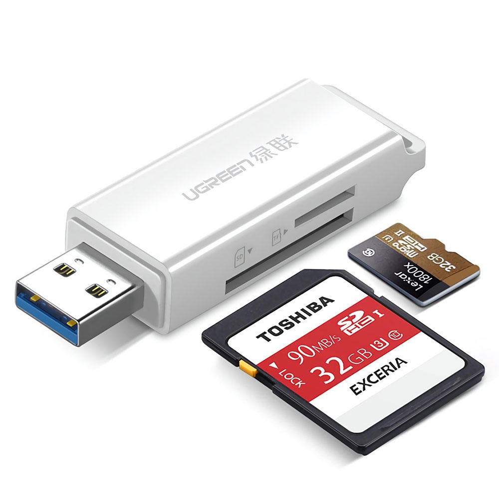 Đầu Đọc Thẻ UGREEN 3.0 Đọc Thẻ MicroSD/SD [Đen] [Chính Hãng]
