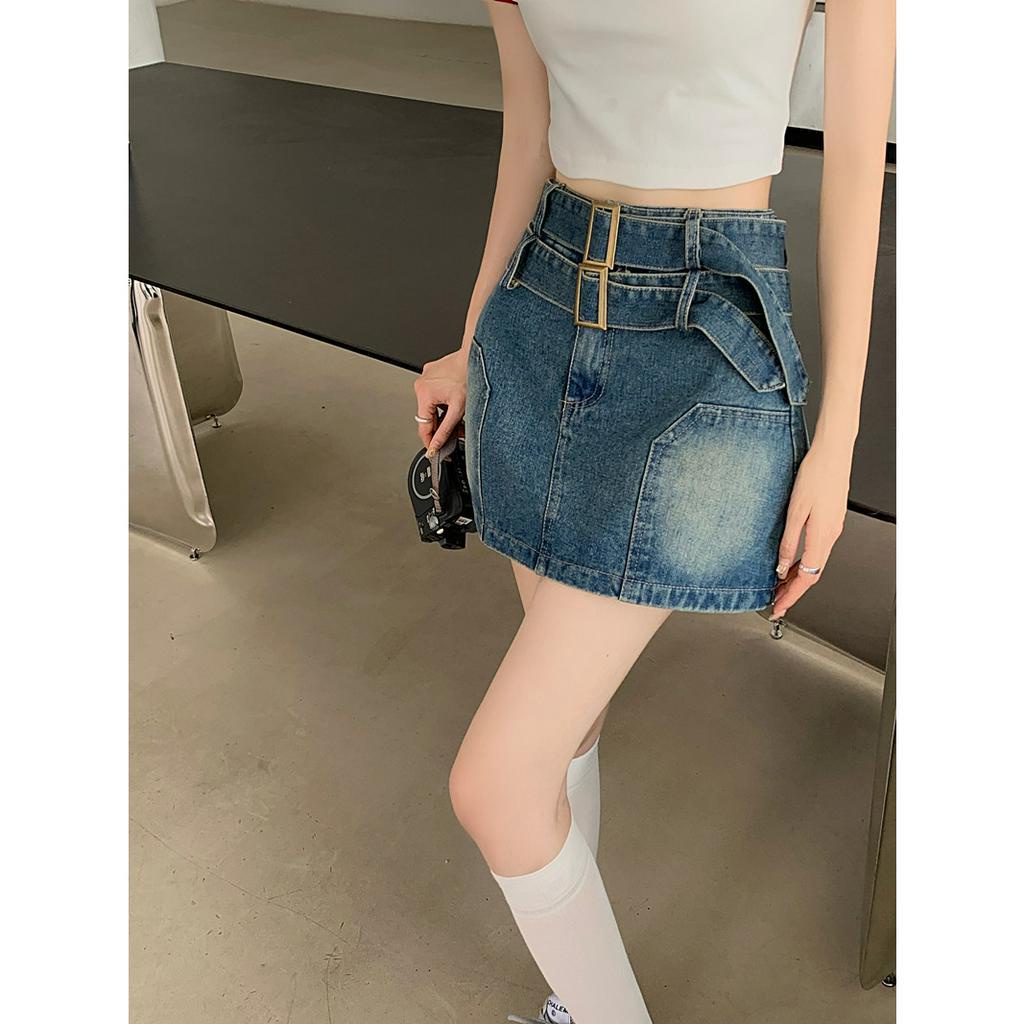 Chân váy jean Lưng Cao Dáng Ôm Phong Cách Cổ Điển Thời Trang Mùa Hè Mới Cho Nữ