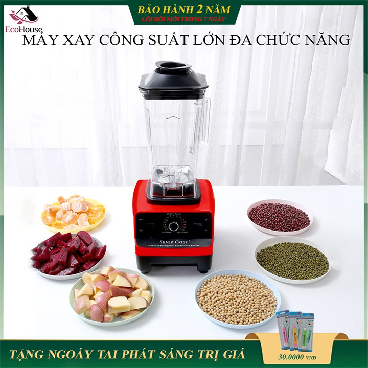 Máy xay sinh tố công nghiệp xay thịt cá, rau củ, xay đá... công suất 3000w, xay mọi thứ trong vài giây, bảo hành 2 năm