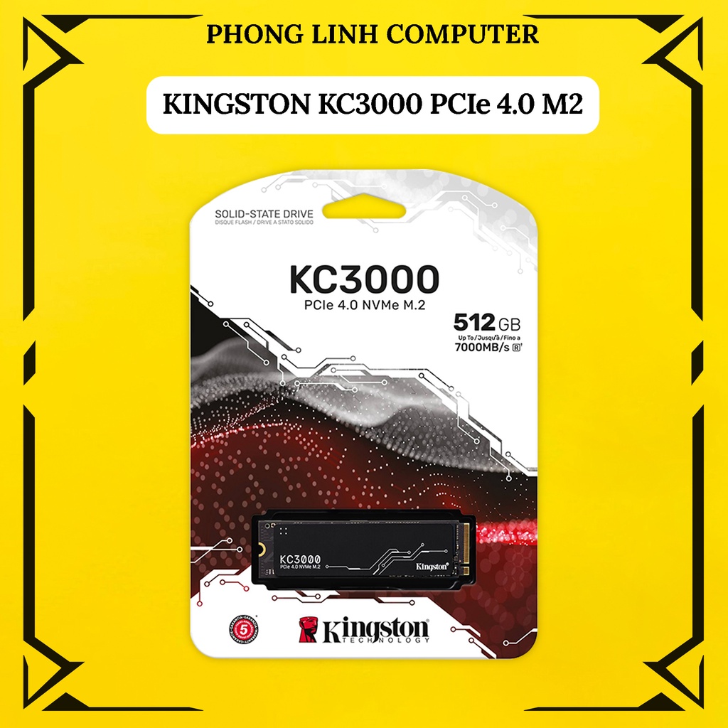 Ổ cứng SSD Kingston KC3000 512GB NVMe M.2 2280 PCIe Gen 4 x 4 (Đọc 7000MB/s, Ghi 3900MB/s)-(SKC3000S/512G)